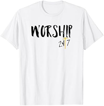 Mens Worship 24/7 Christian Faith Shirt XL White
