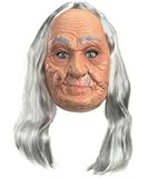Old Lady Costume: Vinyl Mask - Adult's One Size Fits All