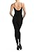 7Wins Women Catsuit Cotton Lycra Tank Spaghetti Strapped Yoga Bodysuit Jumpsuit (2X, Black2)