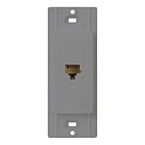 Lutron CA-PJ-GR Claro Telephone Jack, Grey