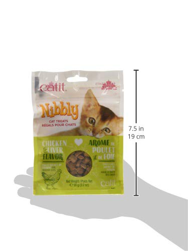 CATIT NIBBLY CAT TREATS, HEALTHY BAKED TREATS, CHICKEN & LIVER, 3.2 OZ