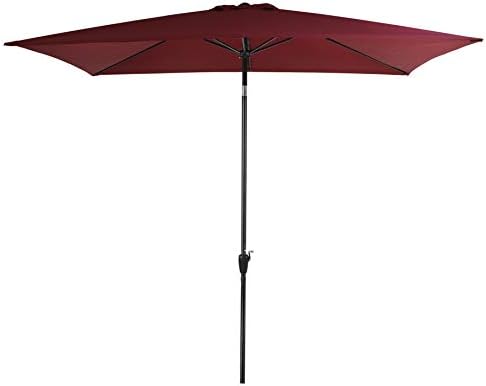 Amazon Com Tourke 10 X 6 5ft Rectangular Patio Umbrella Outdoor Garden Umbrella With Crank And Tilt 6 Steel Ribs Wine Garden Outdoor