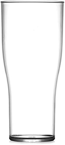 Elite Polycarbonate Plastic Tulip Pint Tumblers 22oz Lined CE Stamped at 20oz - Set of 4