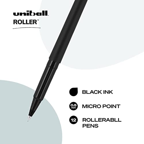 uniball Roller Rollerball Pens Fine Point Micro Tip, 0.5mm, Blue, 12 Pack Pricepulse