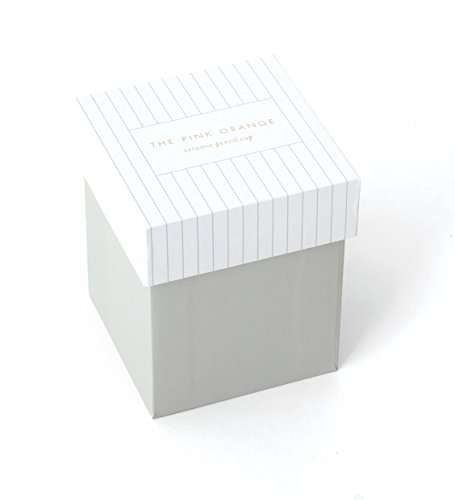 The Pink Orange TPO-0003E Ceramic Pencil and Pen Cup Holder, White