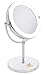 Milzie Portable Double Sided Makeup Mirror with Natural White LED Lights, 1x/10x Magnification Lighted Makeup Mirror for Bathroom or Bedroom Countertop, with Rechargeable Battery and Wireless