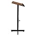Oklahoma Sound Portable Presentation Series Adjustable Height Lectern Stand 16 Inch x 20 Inch Reading Surface with Book and Paper Stop, Medium Oak