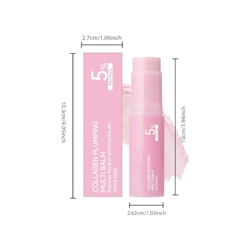 Pink Collagen Volume Multi Balm Stick |Collagen Stick with Volufiline and NAD, Face & Body Moisturizing Balm for Under Eyes, Neck, Forehead, Smile Lines and Lips, Plumping Glow Line Car-2 PC (Pink)