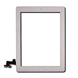 Group Vertical White Touch Screen Display Glass Digitizer Complete Assembly + Home Button Menu Replacement for Apple iPad 2 2nd Gen