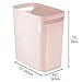 mDesign Plastic Slim Large 2.5 Gallon Trash Can Wastebasket, Classic Garbage Container Recycle Bin for Bathroom, Bedroom, Kitchen, Office, Outdoor Waste, Recycling - Aura Collection - Light Pink/Blush