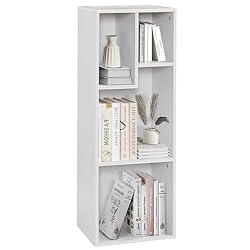 VECELO 3-Tier Small Bookcase, 4 Cube Bookshelf with