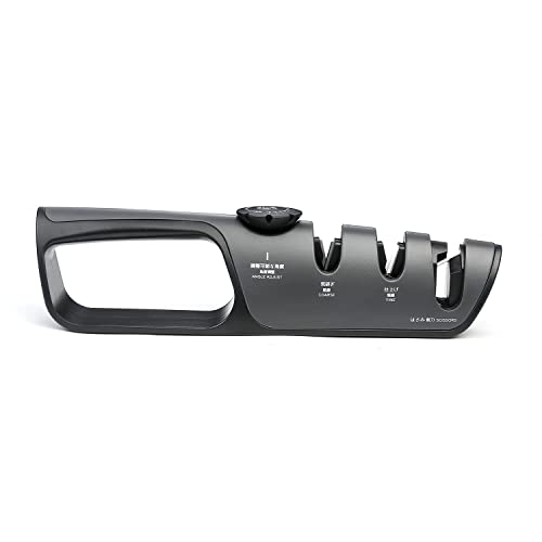MITSUMOTO SAKARI Professional 3 Stage Knife Sharpener, Multifunctional Japanese Kitchen Sharpener, Easy with Adjustable Angle Knob