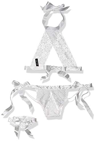 Oh la la Cheri Women's 3-Pc Set Bra-Panty-Garter, White, ONE Size - Thumbnail 2