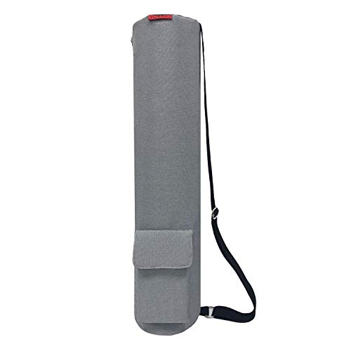 YOTIMO Yoga Mat Bag,Full Zip Exercise Yoga Mat Sling Bag with Multi-Functional Storage Pockets (Light Grey)
