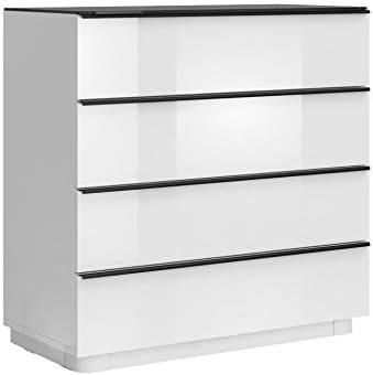Amazon Com Togo White Gloss 4 Drawer Chest Kitchen Dining