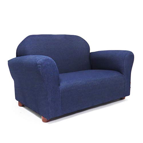 Keet Roundy Denim Children's Chair, Sofa and Ottoman Set, Denim Blue, 33 pounds