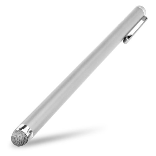 BoxWave EverTouch Capacitive iPad Stylus XL - Extra-Length Touchscreen Stylus with Ultra Durable FiberMesh Woven Fabric Tip for Ultra Responsive, Smoother Glide, and Increased Accuracy (Metallic Silver)