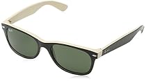 Ray-Ban NEW WAYFARER - TOP BLACK ON BEIGE Frame CRYSTAL GREEN Lenses 55mm Non-Polarized