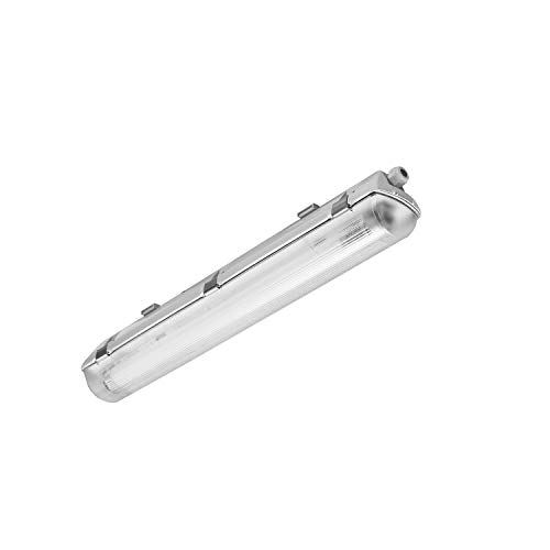 ELG Leuchten LED Feuchtraumleuchte 60cm Arbeitsleuchte Werkstattlampe 2-seitig-gesockelt 1-flammig mit…