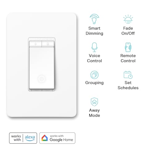 Kasa Smart Dimmer Switch HS220P3, Single Pole, Needs Neutral Wire, 2.4GHz Wi-Fi Light Switch Works with Alexa and Google Home, UL Certified,, No Hub Required, 3-Pack - View 2