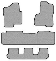 GMC Yukon XL Denali Floor Mat Carpet Custom Fit Replacements 2 pc fronts, 2nd row runner &amp; 3rd row runner With Serged Edging and Driver Side Heel Pad Beige Fits 2003-2006 Avery's Floor Mat 3236-J