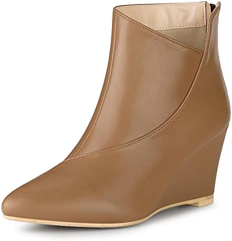 Allegra K Women's Pointed Toe Zipper 