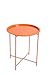 Finnhomy Small Round Side End Table, Sofa Table, Tray Side Table, Snack Table, Metal, Anti-Rusty, Outdoor and Indoor Use for Putting Small Things, Orange