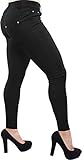 Enimay Women's Colored Jean Look Jeggings Tights Spandex Leggings Yoga Pants Black Small