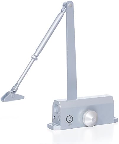 Commercial grade Door Closer, Heavy Duty aluminum automatic door closer, Hydraulic Arm, Non-handed -slowly closes- Variable latch speeds. Size 4 spring for doors up to 150 lbs by Life Essentials!