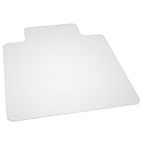 Flash Furniture Hard Floor Chair Mat with Lip, 36 by 48-Inch, White