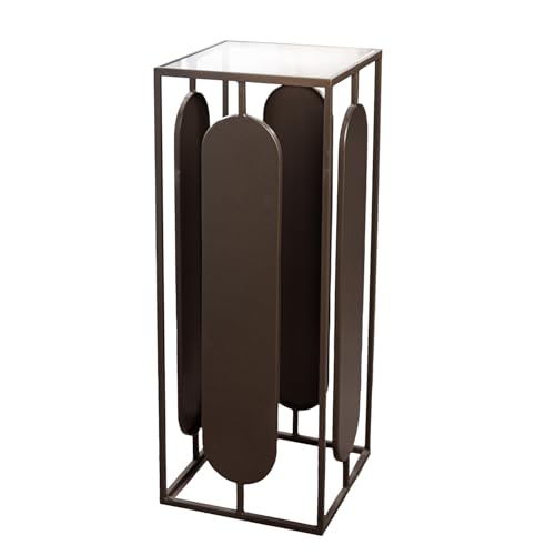 Casablanca Zulu Pillar Made of Metal, Anthracite-Coloured, Metallic Look, Height 70 cm x Width 27 cm, Decorative Column