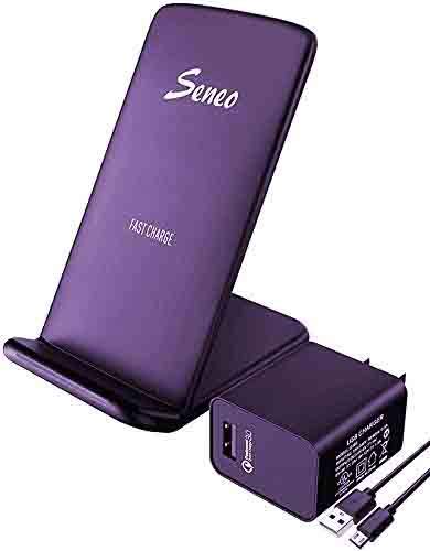 Seneo Wireless Charger, Upgraded Version, 10W Fast Charging for Galaxy S10/S10+/S9/S9+/Note 10/9/8, 7.5W Wireless Charging for iPhone 11/11 Pro Max/XR/XS/X/8/Plus, Standard for LG V30/V40 (No Adapter)