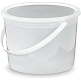 ½ Gallon (64 oz.) Food Grade Round Bucket with Lid - Translucent - Single Seal Lid - 10 Pack