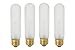 (Pack of 4) 25T10/FR - 25 Watt T10 FROST Tubular - 120V - Medium (E26) Base - Incandescent Light Bulb