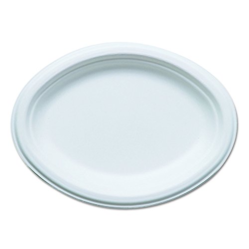 Eco-Products EPP009 Renewable & Compostable Sugarcane Plates, Oval - 10