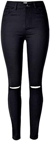 Soda Park Womens Black High Waist Ripped Hole Distressed Stretch Skinny Jeans Size 38