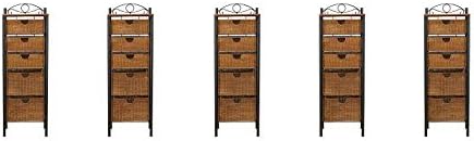 Amazon Com Southern Enterprises 5 Drawer Storage Unit W Wicker