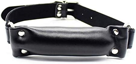 Pavian Funny Family Game Prop Soft Dog Bone Open Mouth Gag Ball Black Faux Leather Accessories