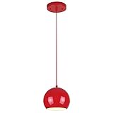 Westinghouse 6101700 Casual One-Light Adjustable Mini Pendant with Metal Shade, Red Finish (Tools & Home Improvement)