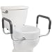 Vive Toilet Seat Riser with Handles - Raised Toilet Seat with Padded Arms for Handicapped - Medical Handicap Bathroom Safety Chair - Portable, High and Elevated Lifter Extender (Elongated) primary