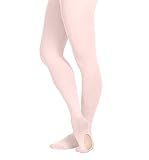 Grandeur Hosiery Girls' Kids Children's Ultra Soft Convertible Transition Dance Ballet Tights Light Pink 12-14
