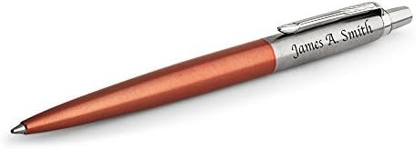 Engraved / Personalized Parker Jotter Core 'Chelsea Orange/Chrome Trim' Ballpoint Pen - Custom Engraving 1953184 (Chelsea Orange CT)