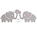 MAFENT Three Cute Elephant Family Wall Decal with Love Hearts Quote Art Baby or Nursery Wall Decor Bedroom Decoration (Grey, Large)