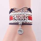 New England Patriots Infinity Love Team Bracelet NEW! Free Patriots Decal w/ Purchase! Fast U.S. Shipping!
