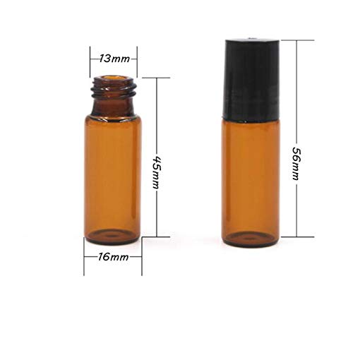 24 Pack,5ml Roller Bottles for Essential Oils with Stainless Steel Roller Balls+ 2 Droppers+ 1 Opener+ 1 Hopper+ 24 Stickers