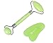 Heauty Natural Jade Stone Face Roller and Gua Sha Scraping Massage Tool for Puffy Eye Bags and Wrinkles