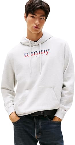 Uomo Felpa con Cappuccio Regular Fit, Grigio (Lt Grey Htr), S