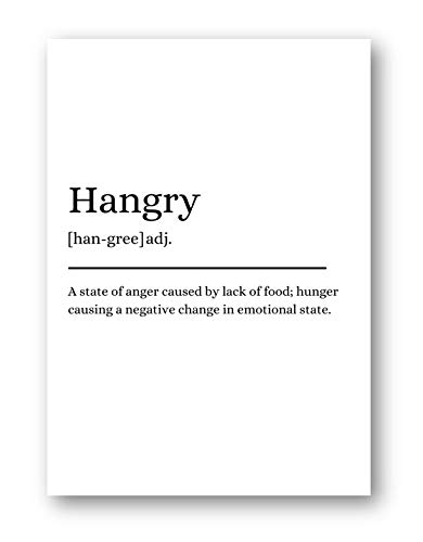 Second Ave A4 Hangry Definition Quote Word Wall Art Print Birthday Gift Home Decor
