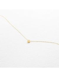 Valloey Rover - Collar de plata de ley con diseño de estrella, chapado en oro de 14 quilates, con lunares redondos, pequeño corazón, pequeña estrella, circonita cúbica