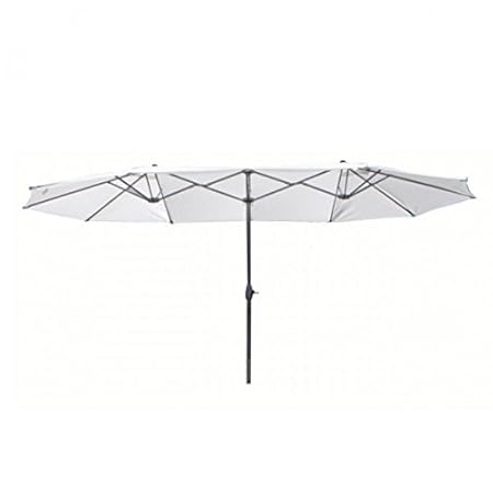Unbekannt Doppel-Sonnenschirm Creme 250 cm Stahl Alu Polyester Gartenschirm Schirm